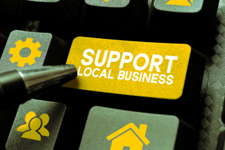 Sign displaying Support Local Business. Internet Concept increase investment in your country or townの写真素材