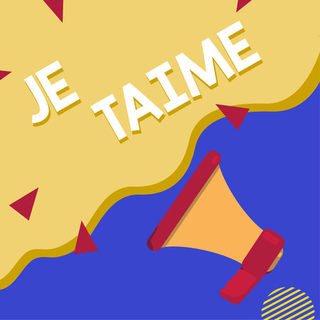Text sign showing Je Taime. Business overview expressing i love you words in Frenchの写真素材