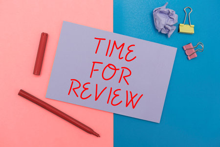 Handwriting text Time For Review. Business overview Evaluation Feedback Moment Performance Rate Assessの写真素材