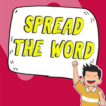 Writing displaying text Spread The Word. Business approach share the information or news using social mediaの写真素材