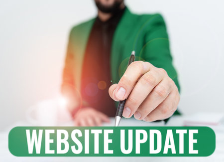 Text sign showing Website Update. Internet Concept keeping the webpage and content up to date and...