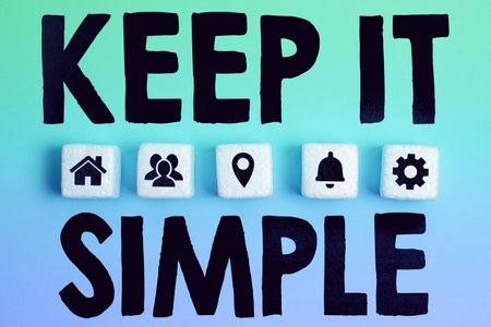 Inspiration showing sign Keep It Simple. Business approach Easy to toss around Understandable Generic terminologyの写真素材