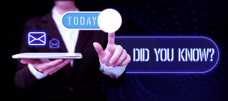 Text sign showing Did You Know. Internet Concept Fun Facts and Figures Information General Knowledgeの写真素材
