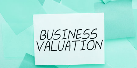Writing displaying text Business Valuation. Word for determining the economic value of a whole businessの写真素材