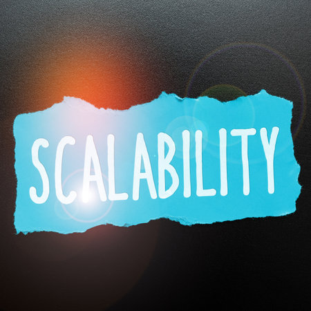 Conceptual display Scalability. Business showcase capable of being easily expanded or upgraded on demandの写真素材