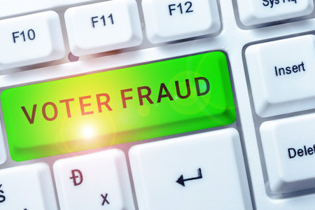 Text showing inspiration Voter Fraud. Conceptual photo formal indication choice between two or more candidates actionsの写真素材