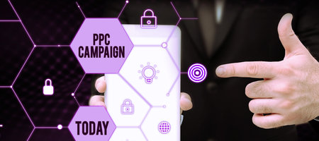 Hand writing sign Ppc Campaign. Conceptual photo use PPC in order to promote their products and servicesの写真素材