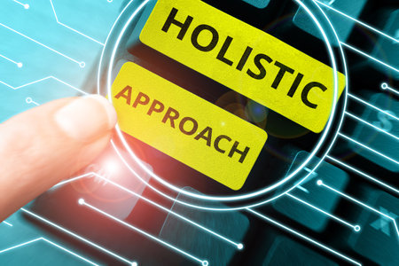 Text sign showing Holistic Approach. Word Written on characterized belief that parts something intimately interconnectedの写真素材