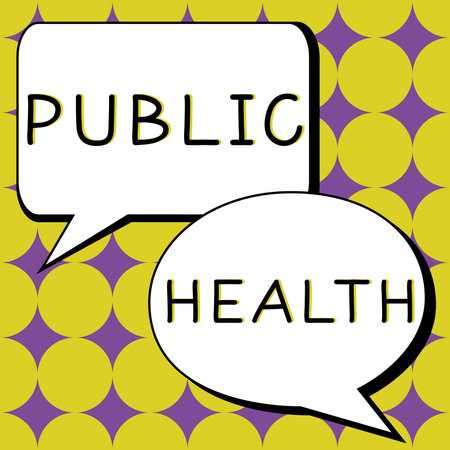 Sign displaying Public Health. Business approach Promoting healthy lifestyles to the community and its peopleの写真素材