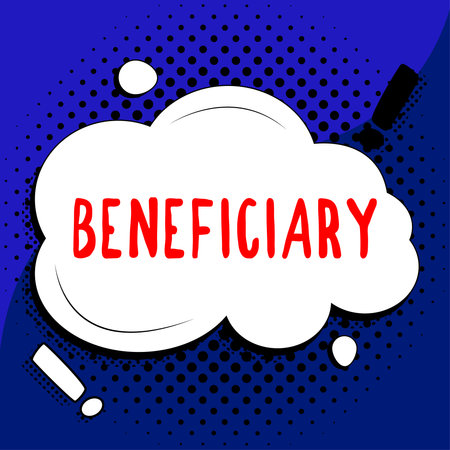 Handwriting text Beneficiary. Business concept a person or thing that receives help or an advantage from somethingの写真素材