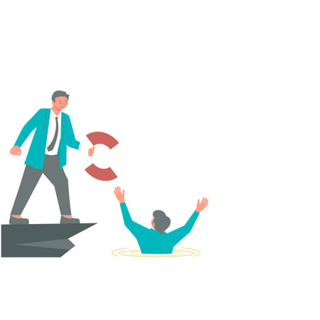 People talking about important things. Colleagues discussing agenda and brand new information. Single object without background. Bright color vector image.のイラスト素材