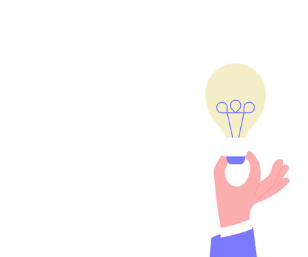 Vector illustration with color bulb on white background. Bright Colored Abstract Image. Late Updates Presented. Cartoon picture to cobmine objects.のイラスト素材