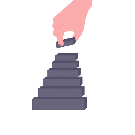 Constructor game. First place. Main object. Comic bright color vector illustration. Collection of funny cute cartoon photos for kids, design drawing. Flag, cup.のイラスト素材