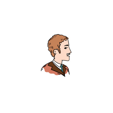 Bussinesman presenting important news. Man speaking. Big white speech bubble contains brand new information. Emty space for text on bright colored background.のイラスト素材