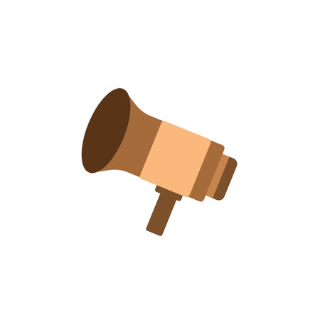 Illustration Of A Megaphone Making Fast New Announcement. Bullhorn Drawing Giving Important Rapid Notice. Horn Speaker Sketch Producing Rapid Promotion.のイラスト素材