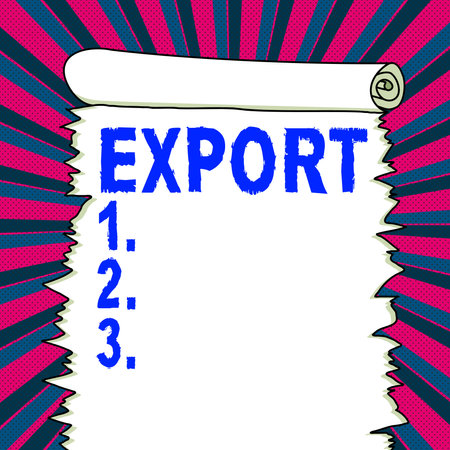 Conceptual display Export. Business showcase send goods or services to another country for sale Mass Productionの写真素材