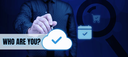 Conceptual caption Who Are You. Conceptual photo Identify yourself description personal characteristicsの写真素材