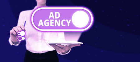 Handwriting text Ad Agency. Word for business dedicated to creating planning and handling advertisingの写真素材