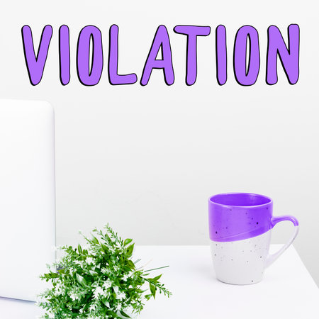 Handwriting text Violation. Business approach an infringement of established rules or lawsの写真素材