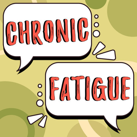 Text sign showing Chronic Fatigue. Business concept A disease or condition that lasts for longer timeの写真素材