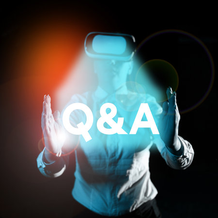 Handwriting text Q A. Concept meaning defined as questions being asked and answersの写真素材