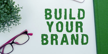Conceptual caption Build Your Brand. Word Written on Make a commercial identity Marketing Advertisementの写真素材