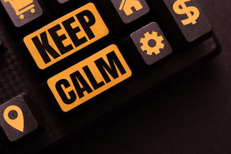Text caption presenting Keep Calm. Business showcase not get emotionally invested in situations you cannot control overの写真素材