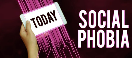 Handwriting text Social Phobia. Business overview overwhelming fear of social situations that are distressingの写真素材