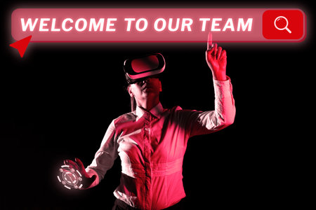 Conceptual caption Welcome To Our Team. Word Written on introducing another person to your team...