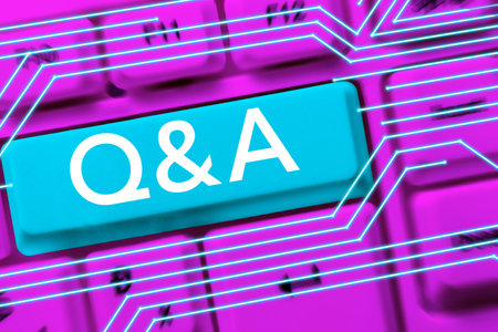 Handwriting text Q A. Conceptual photo defined as questions being asked and answersの写真素材