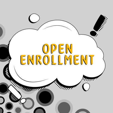 Handwriting text Open Enrollment. Word for The yearly period when people can enroll an insuranceの写真素材