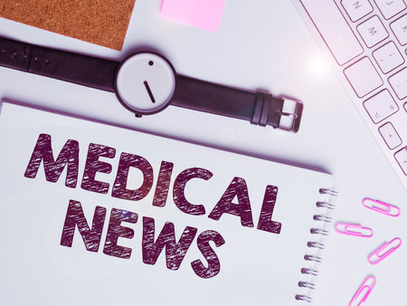 Conceptual display Medical News. Business idea report or noteworthy information on medical breakthroughの写真素材