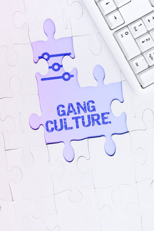 Sign displaying Gang Culture. Business showcase particular organization of criminals or group of gangsters that follow ones habitsの写真素材