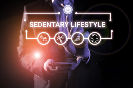Text showing inspiration Sedentary Lifestyle. Internet Concept ways and means of life involved in...