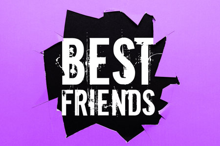 Text caption presenting Best Friends. Concept meaning A person you value above other persons Forever buddiesの写真素材