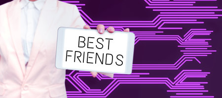 Inspiration showing sign Best Friends. Concept meaning A person you value above other persons Forever buddiesの写真素材