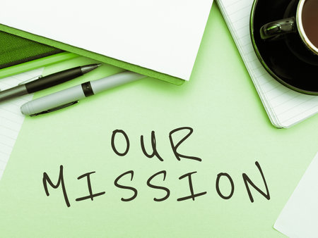 Conceptual display Our Mission. Concept meaning tasks or schedule we need to made them right in order successの写真素材