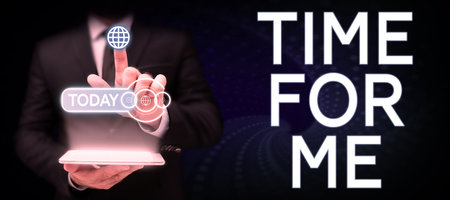 Text sign showing Time For Me. Internet Concept I will take a moment to be with myself Meditate Relax Happinessの写真素材