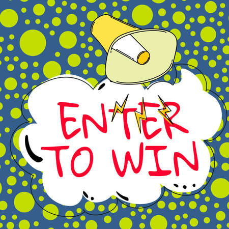 Conceptual caption Enter To Win. Business idea exchanging something value for prize or chance of winningの写真素材