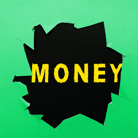 Sign displaying Money. Business approach a current medium of exchange in the form of coins and banknotesの写真素材