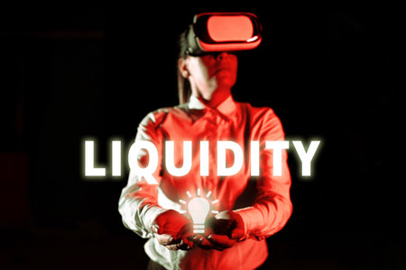 Inspiration showing sign Liquidity. Concept meaning Cash and Bank Balances Market Liquidity Deferred Stockの写真素材