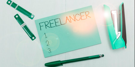 Writing displaying text Freelancer. Business approach a person who acts independently without being affiliated with an organizationの写真素材