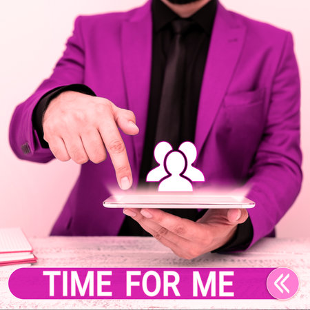 Conceptual display Time For Me. Business overview I will take a moment to be with myself Meditate Relax Happinessの写真素材