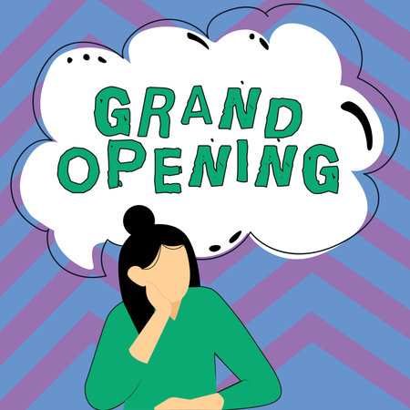 Inspiration showing sign Grand Opening. Business concept Ribbon Cutting New Business First Official Day Launchingの写真素材
