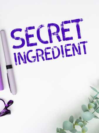Conceptual caption Secret Ingredient. Business idea special technique or materials used by a company in manufacturing its productsの写真素材