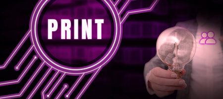 Text showing inspiration Print. Internet Concept involving transfer of text or designs to paper Softcopy to hardcopyの写真素材