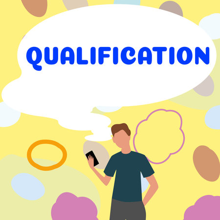 Inspiration showing sign Qualification. Business idea Officially permission and certification to perform a particular jobの写真素材