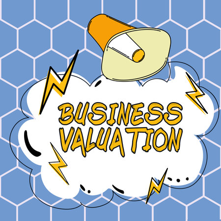Handwriting text Business Valuation. Word for determining the economic value of a whole businessの写真素材