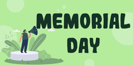Inspiration showing sign Memorial Day. Business concept To honor and remembering those who died in military serviceの写真素材