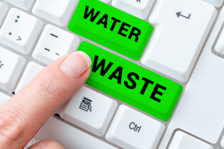 Conceptual caption Water Waste. Business showcase liquid that has been used as part of an industrial processの写真素材